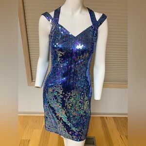 Niteline Della Roufogali Vintage Sequin Dress. Size 4. See pic of missing sequin